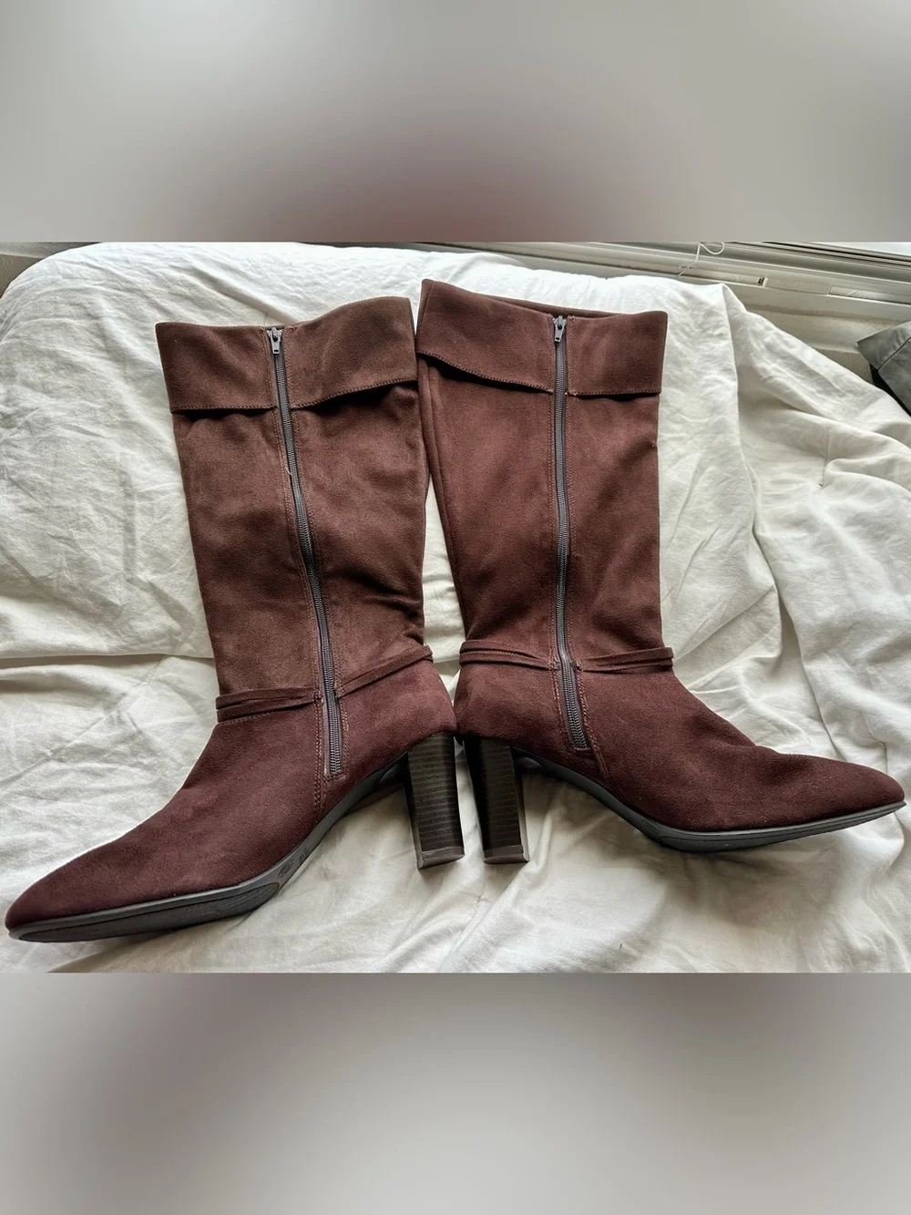 Predictions Dark Brown Suede Fold-Over Over-the-Knee Boots